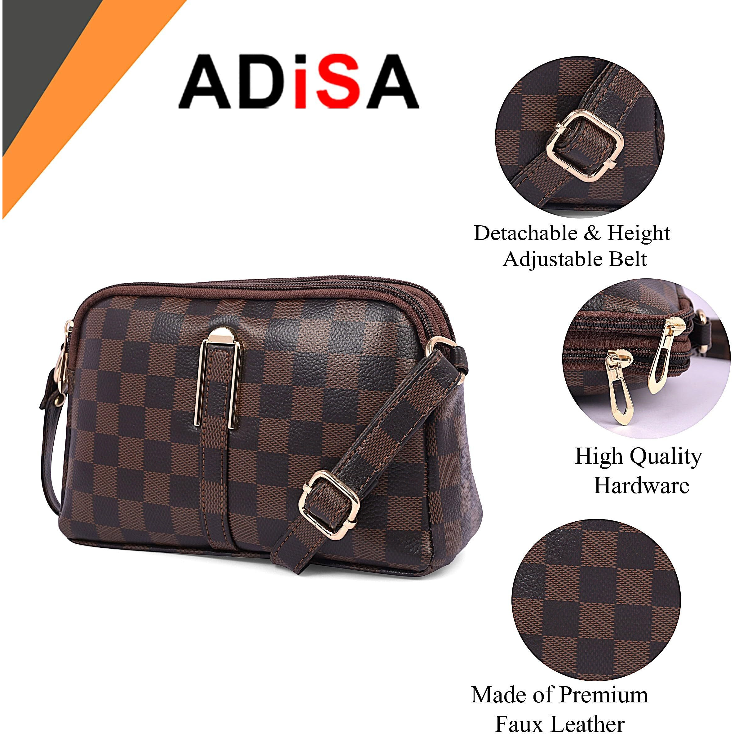Adisa Women Girls Checks Cross Body Sling Bag (Sl5157-Bro)