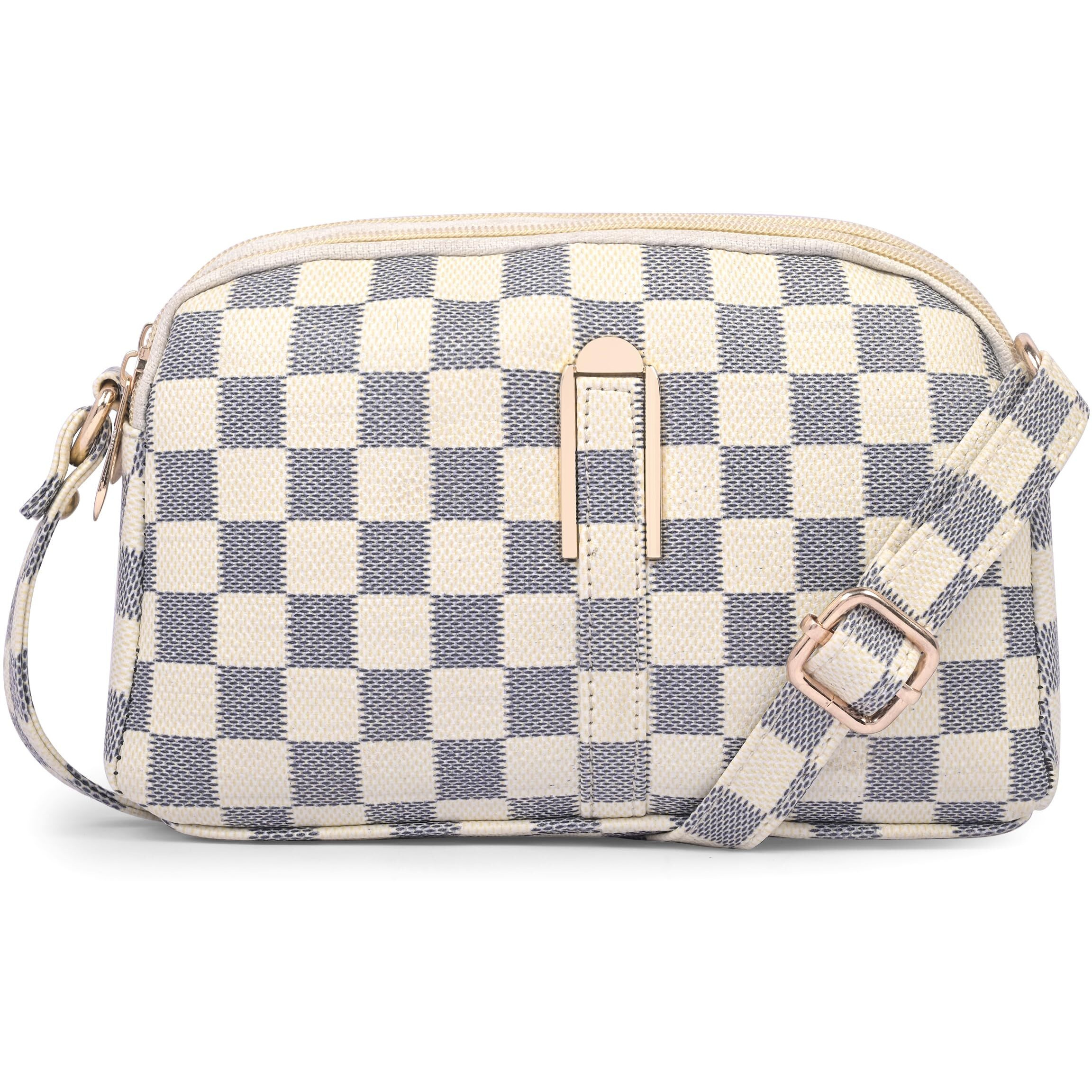 Adisa Women Girls Checks Cross Body Sling Bag (Sl5157-Cre)