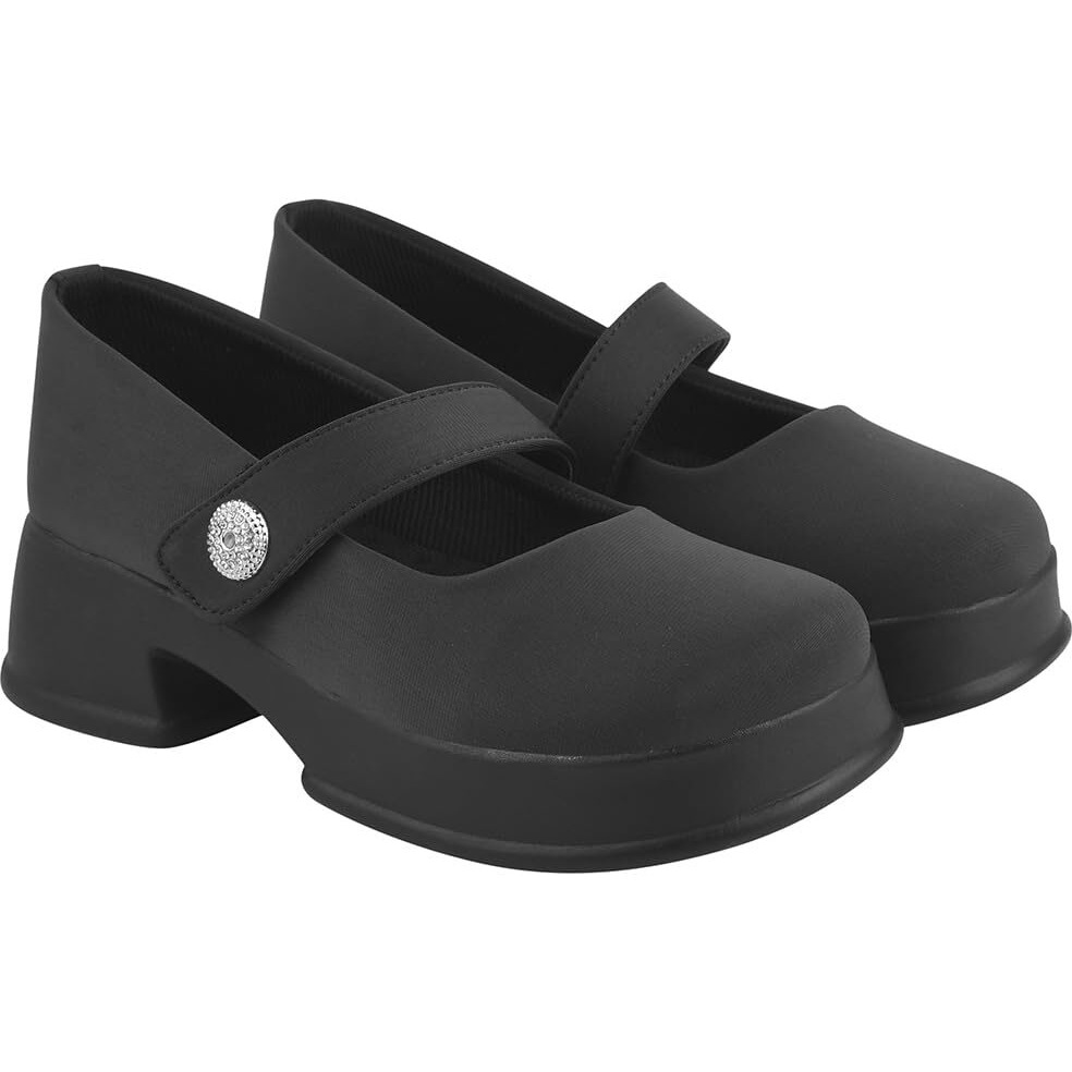 Shoetopia Stylish Black Marry-Janes For Women & Girls /Eu39