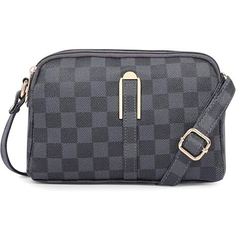 Adisa Women Girls Checks Cross Body Sling Bag (Sl5157-Grey)