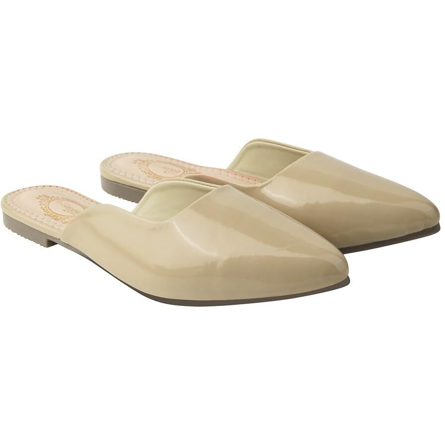 Shoetopia Stylish Pointed Toe Beige Mules For Women & Girls /Eu38