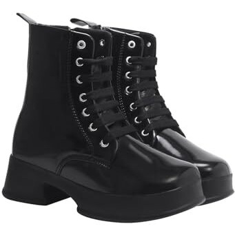 Shoetopia Smart Casual Mid Top Black Boots For Women & Girls /Eu40