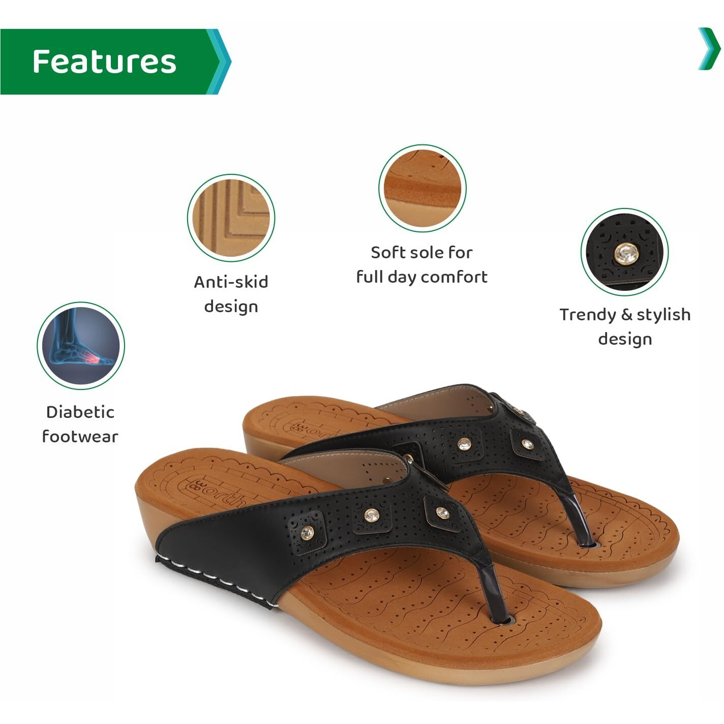 Ortho Joy Doctor Slipper For Women Fancy || Orthopedic Women's Fashion Slipper || Comfortable Slippers For Women