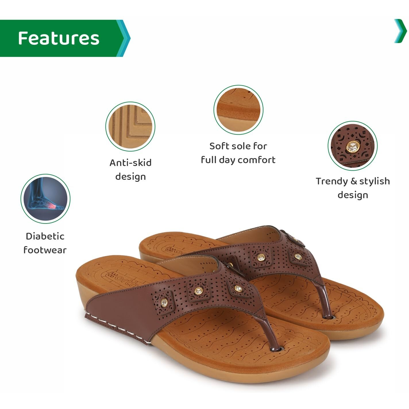 Ortho Joy Doctor Slipper For Women Fancy || Orthopedic Women's Fashion Slipper || Comfortable Slippers For Women