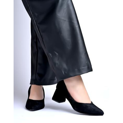 Shoetopia Elegant Black Pumps For Women & Girls /Eu40