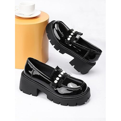 Shoetopia Girls L-Solid Black Dress Shoe - 3 Uk (Girls-L-Solid-Black)