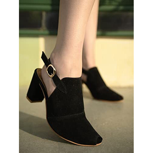 Shoetopia Girls Girls-Heel-1525 Black Heeled Sandal - 6 Uk (Girls-Heel-1525-Black)