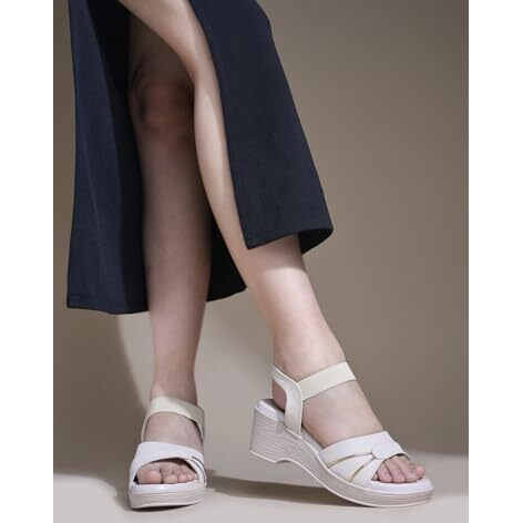 Shoetopia Elegant Cream Block Sandals For Girls /Eu37