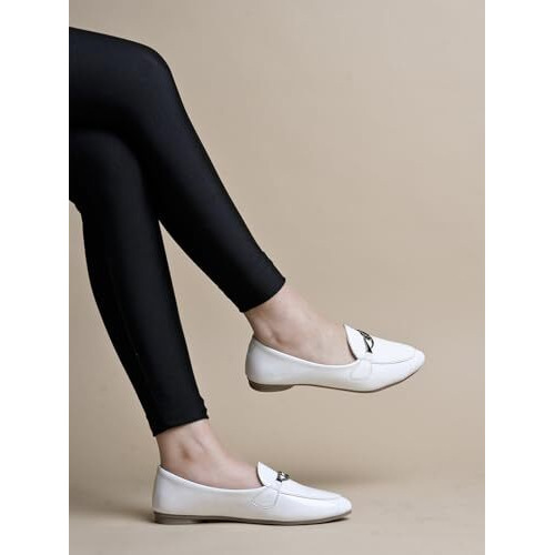 Shoetopia Pointed Toe Flat White Belly For Women & Girls /Eu39