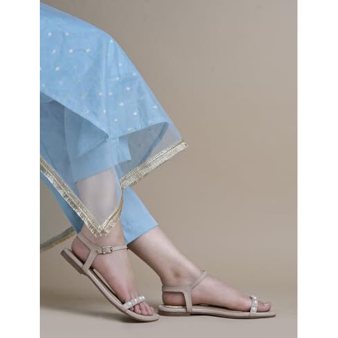 Shoetopia Fashion & Comfortable Casual Beige Sandals For Women & Girls /Eu38