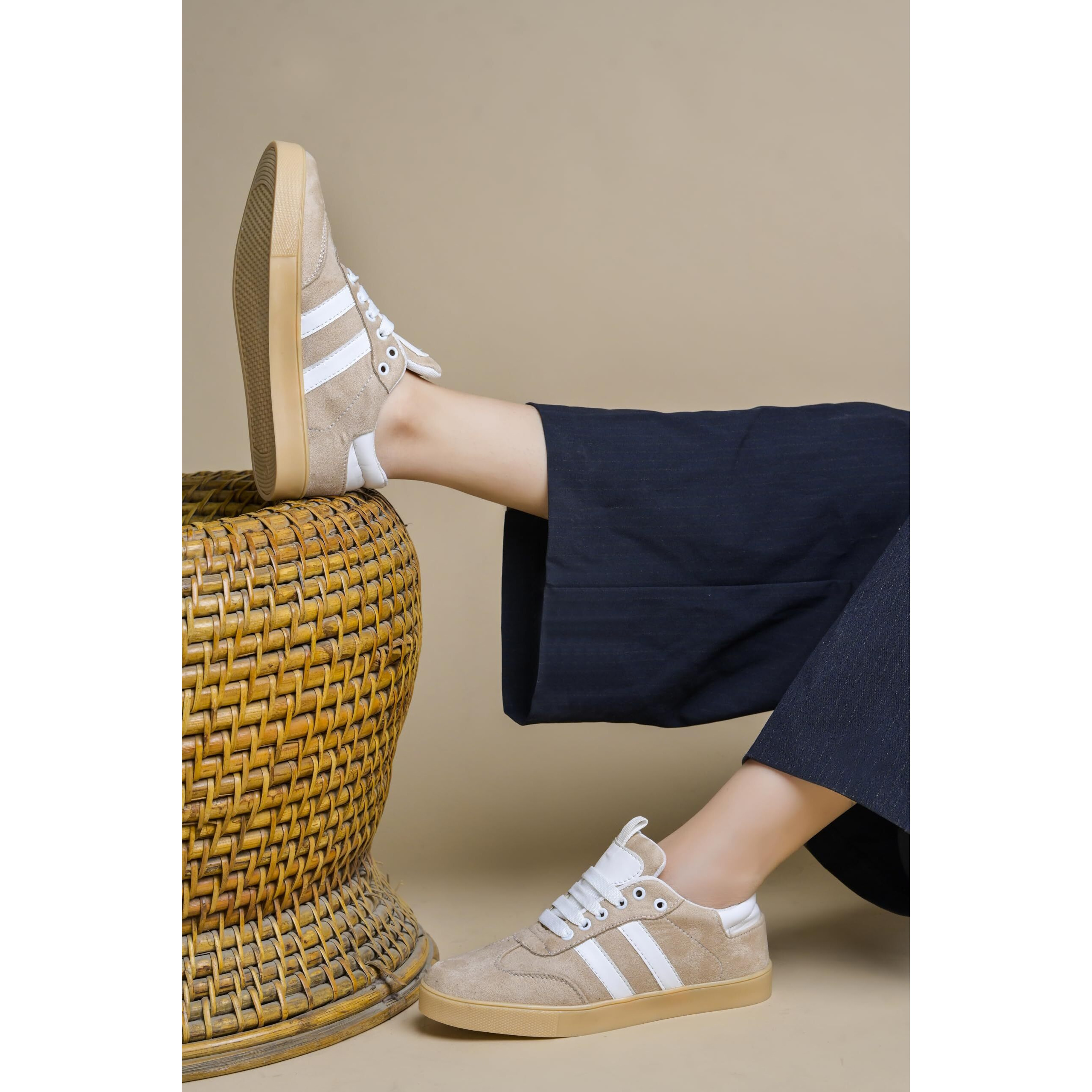 Shoetopia Cream Smart Casual Shoes For Women & Girls /Eu37