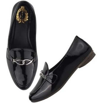 Shoetopia Pointed Toe Flat Black Belly For Women & Girls /Eu41