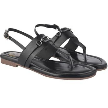 Shoetopia Buckle Detailed White Flat Sandals For Women & Girls /Eu41