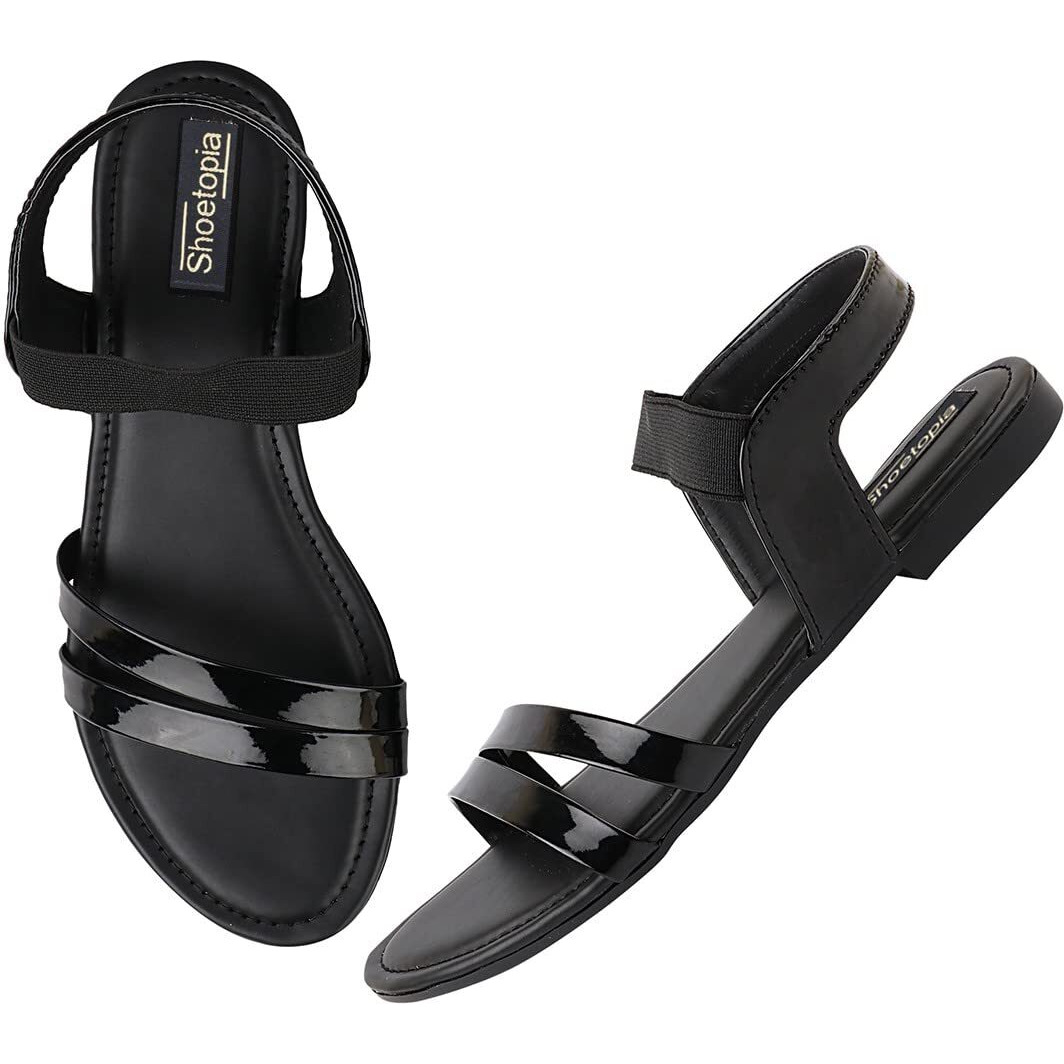 Shoetopia Girls Black Stylish Trending Flats