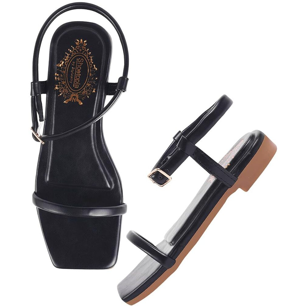 Shoetopia Comfortable Casual Black Sandals For Women /Eu39