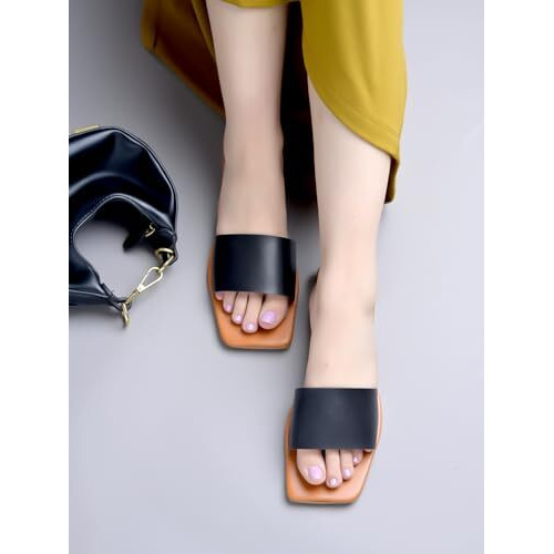 Shoetopia One Toe Black Flats For Women & Girls /Eu37