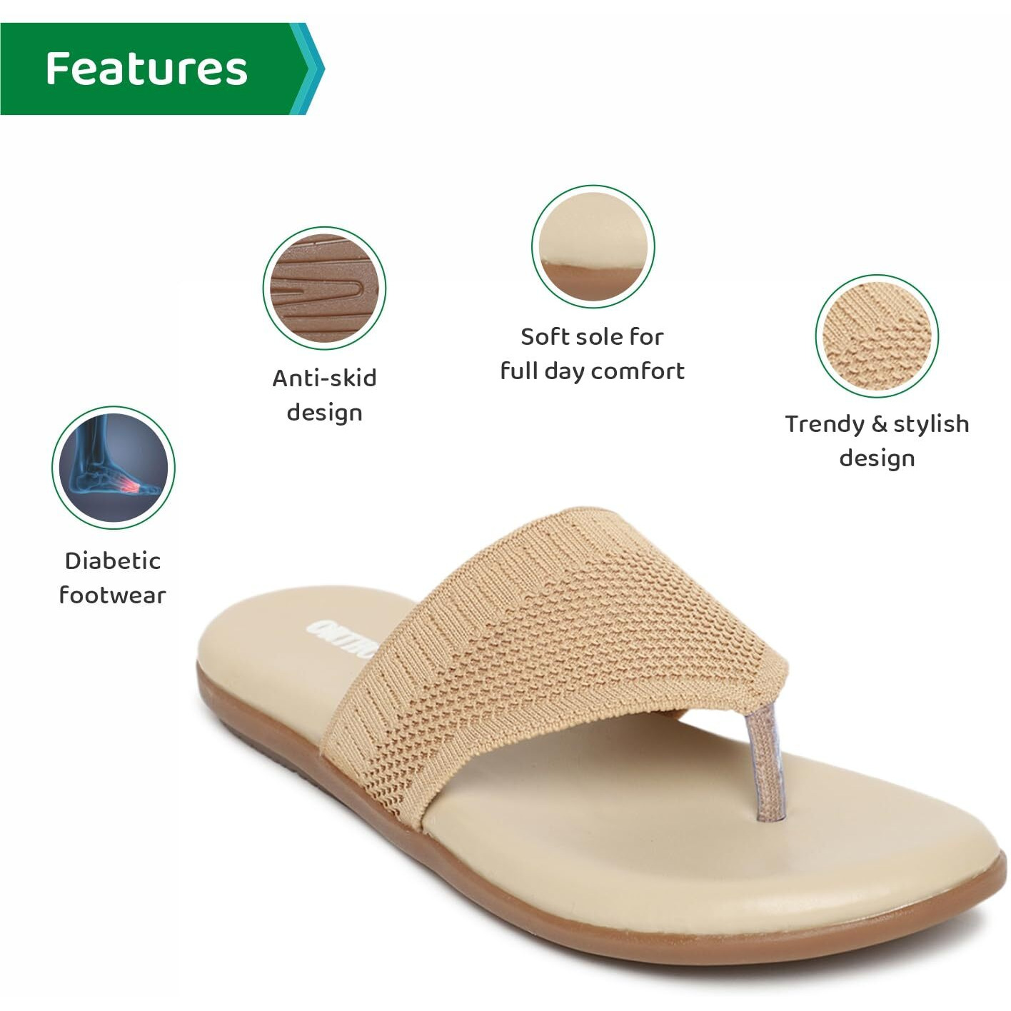 Ortho Joy Fancy Doctor Slippers | Comfortable Flat Sandals For Women Stylish