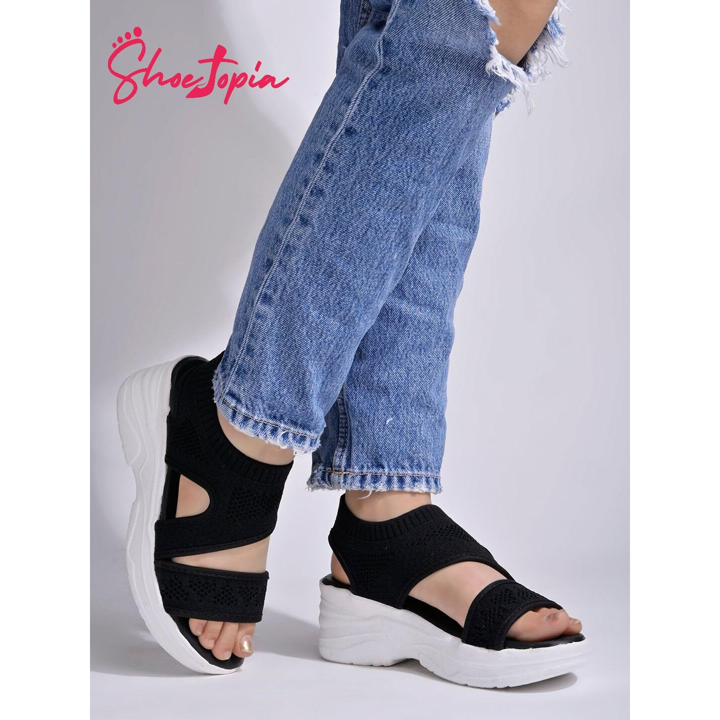 Shoetopia Women's Sandal-4 Kids Uk (Girls-Milton-Black)-Eu37