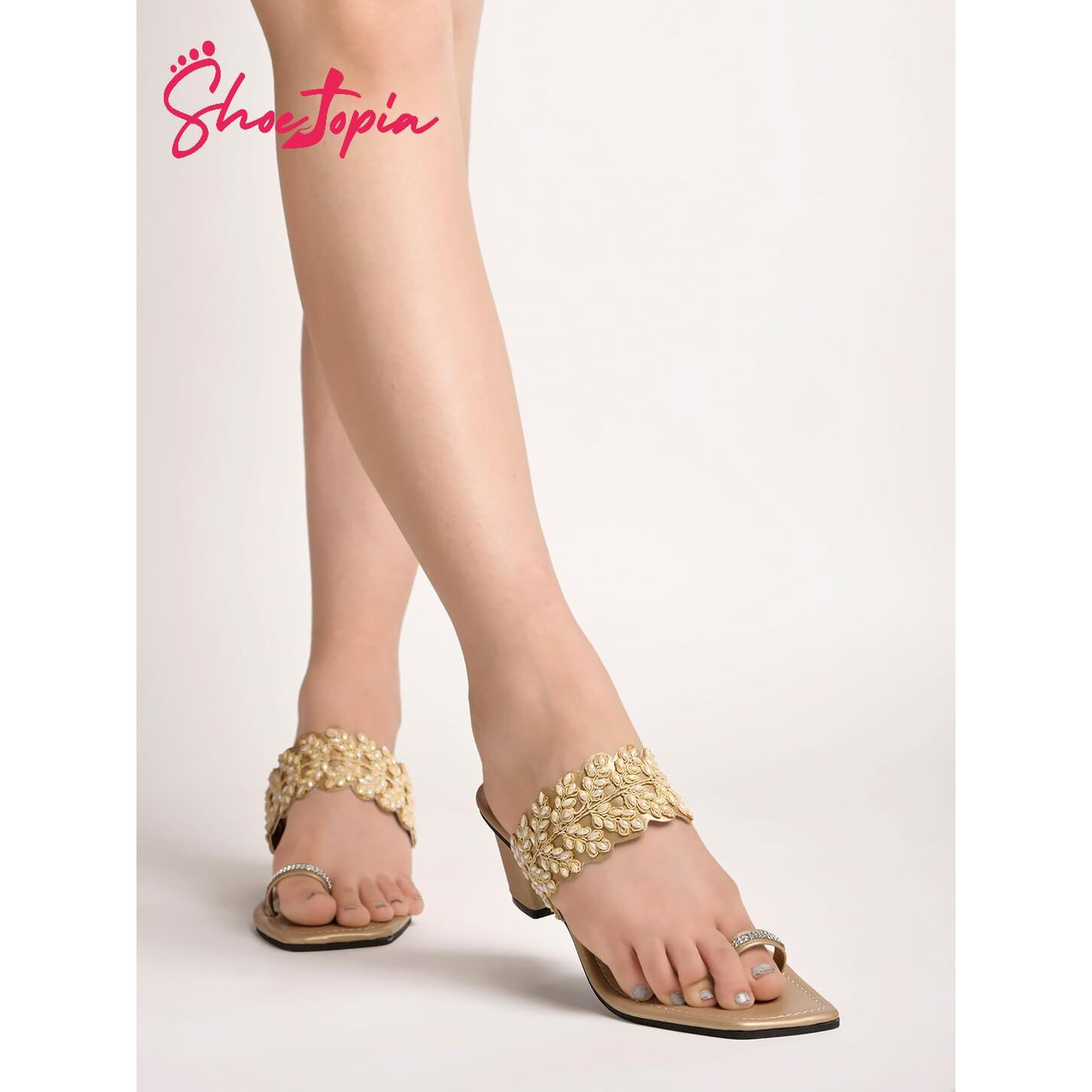 Shoetopia Women's Girls-Hm-161 Heeled Sandal-6 Kids Uk (Girls-Hm-161-Golden)-Eu39