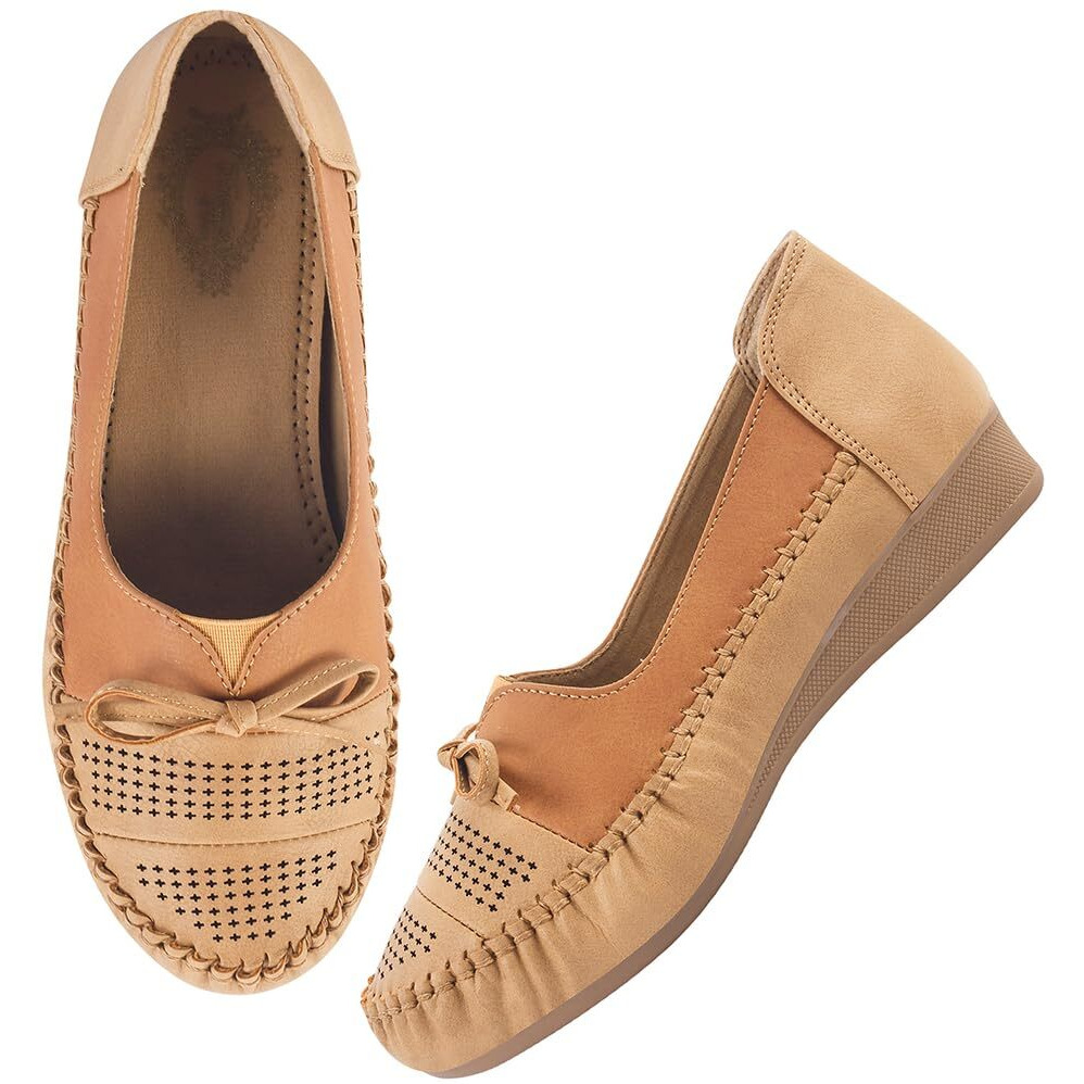 Shoetopia Casual Beige Ballerinas For Women & Girls /Eu41