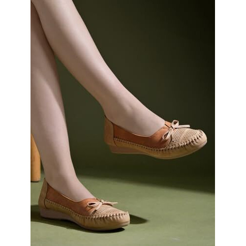 Shoetopia Casual Beige Ballerinas For Women & Girls /Eu41