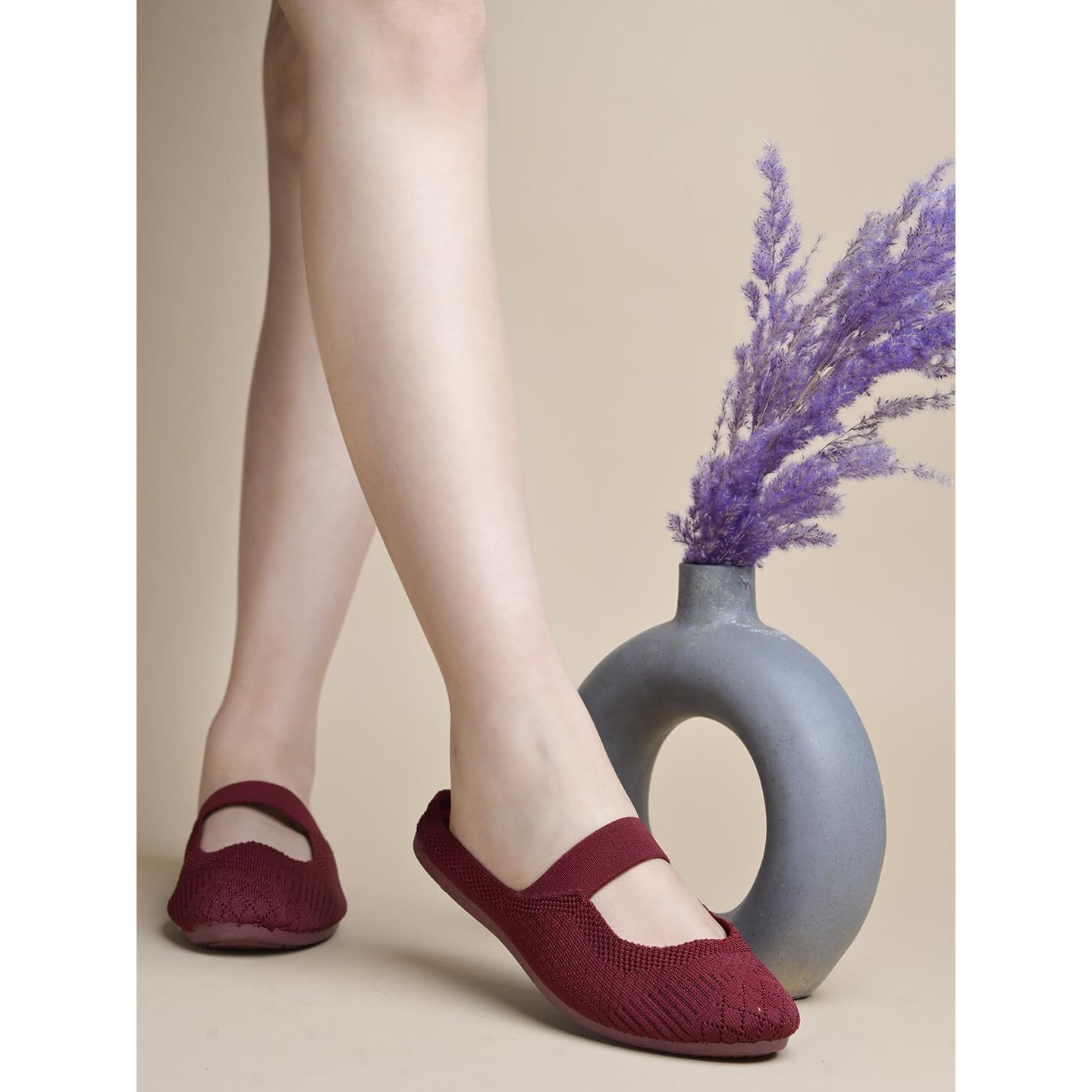 Shoetopia Comfortable Cozy & Chic Flat Cherry Mules For Women & Girls /Eu41