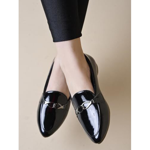 Shoetopia Pointed Toe Flat Black Belly For Women & Girls /Eu36