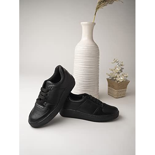 Shoetopia Girls Air Black Sneaker - 7 Uk (Girls-Air-Black)