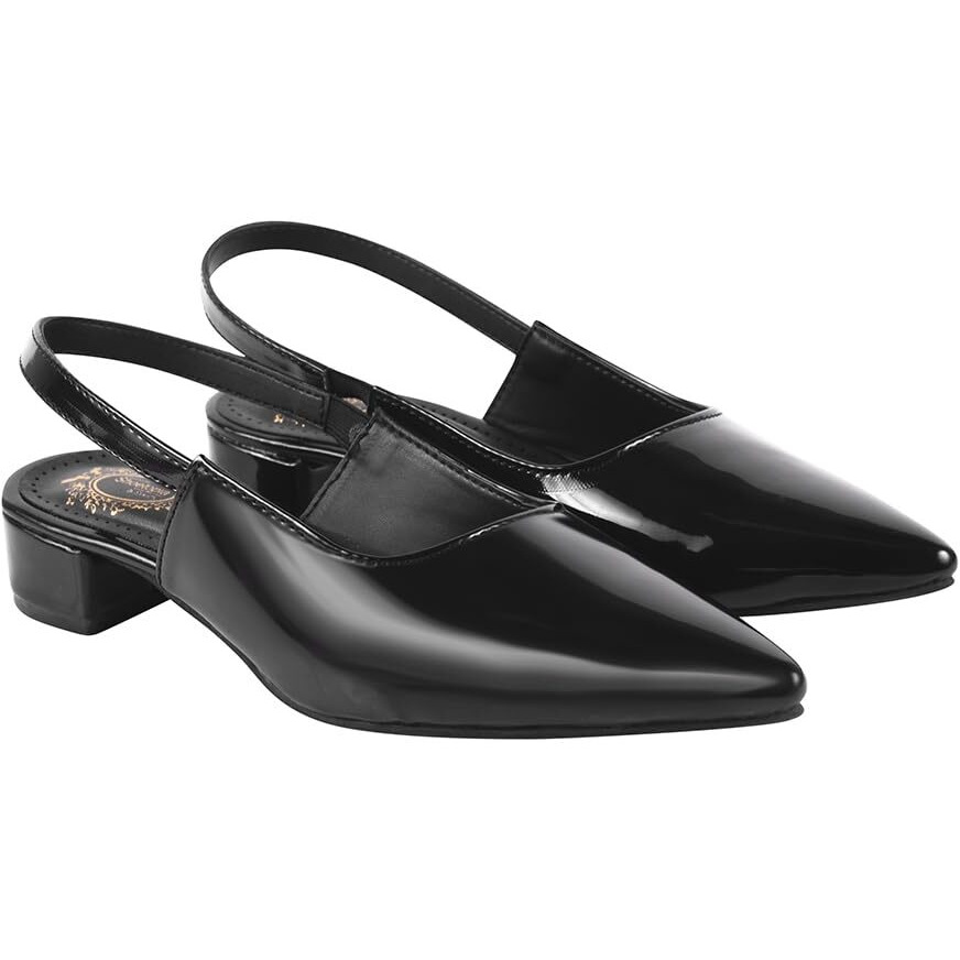 Shoetopia Elegant Pointed Toe Black Pumps For Women & Girls /Eu36