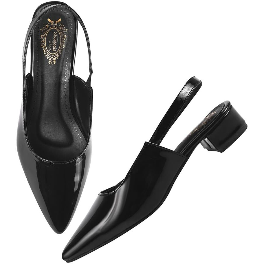 Shoetopia Elegant Pointed Toe Black Pumps For Women & Girls /Eu36