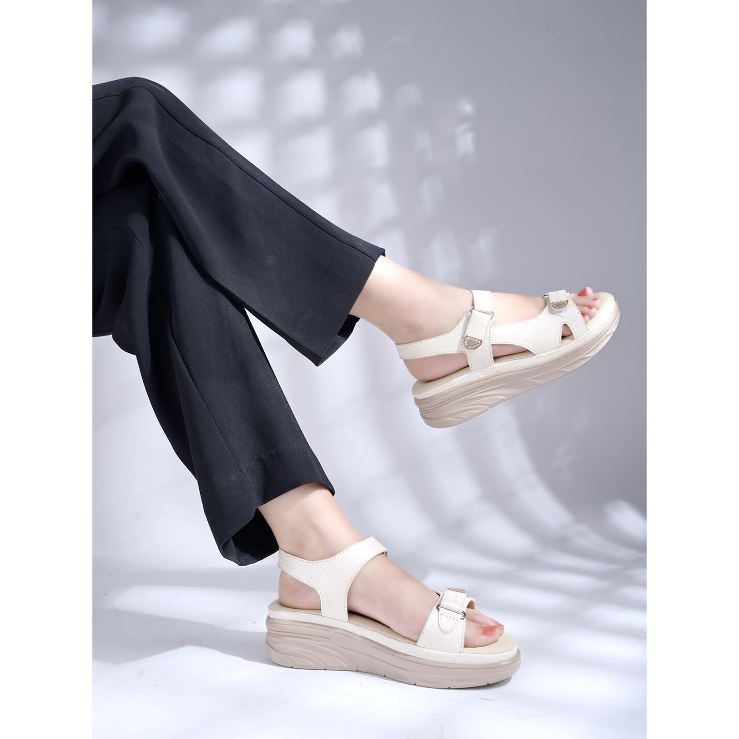 Shoetopia Comfortable Cream Doctor Sole Heels For Women & Girls