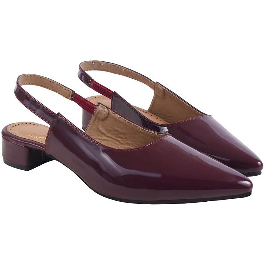 Shoetopia Solid Pointed Toe Cherry Pumps For Women & Girls /Eu36