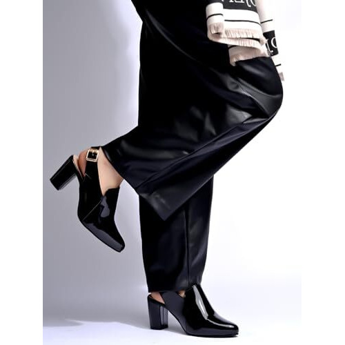 Shoetopia Pointed Toe Black Pumps For Women & Girls /Eu38