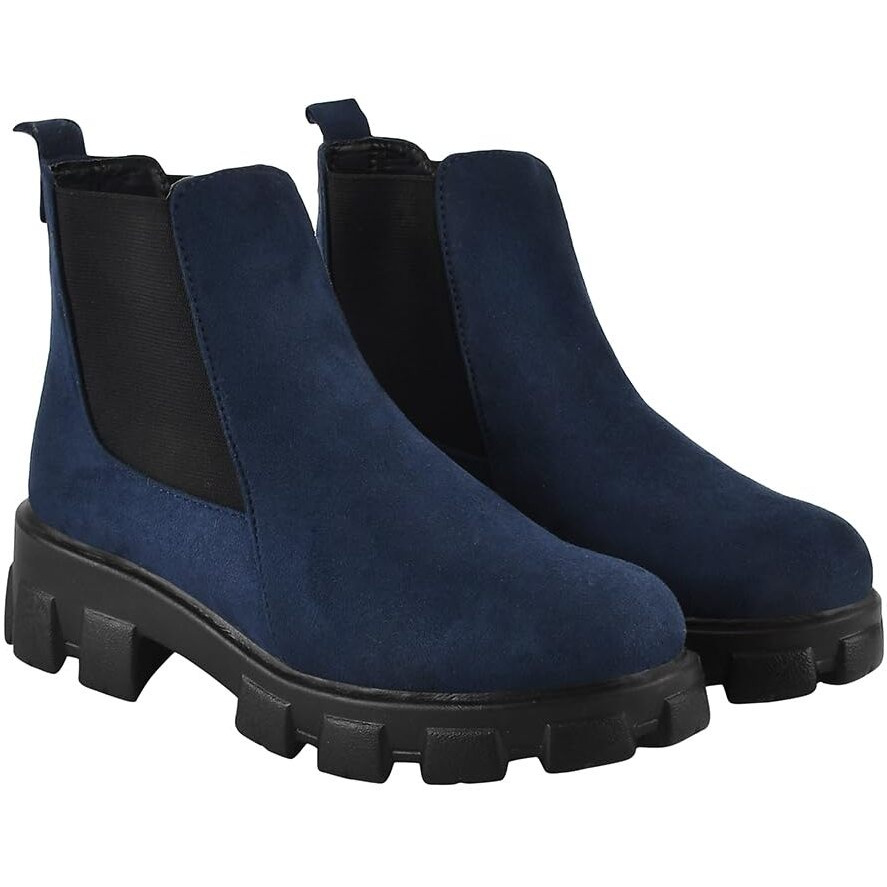 Shoetopia Women's Ankle Boot-4 Kids Uk (Girls-Bt-Usha-Blue)-Eu37