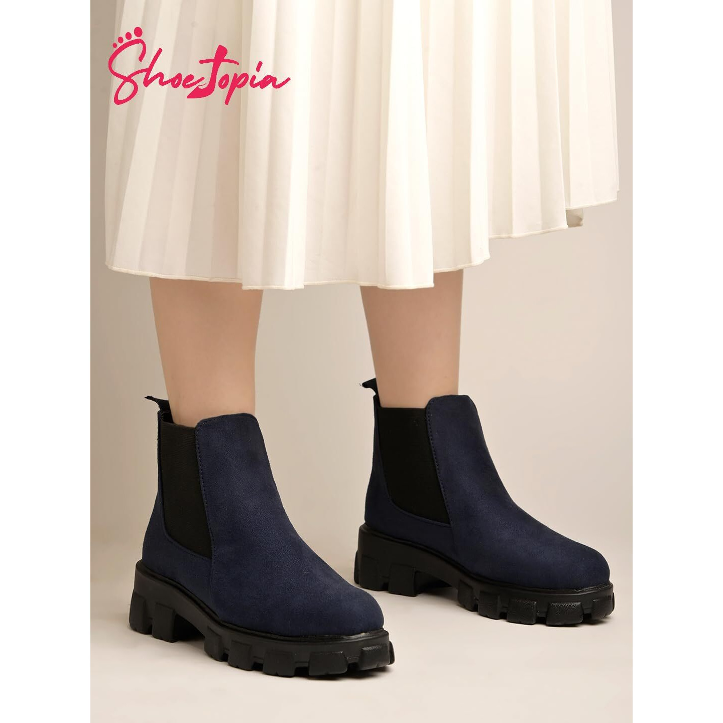 Shoetopia Women's Ankle Boot-4 Kids Uk (Girls-Bt-Usha-Blue)-Eu37
