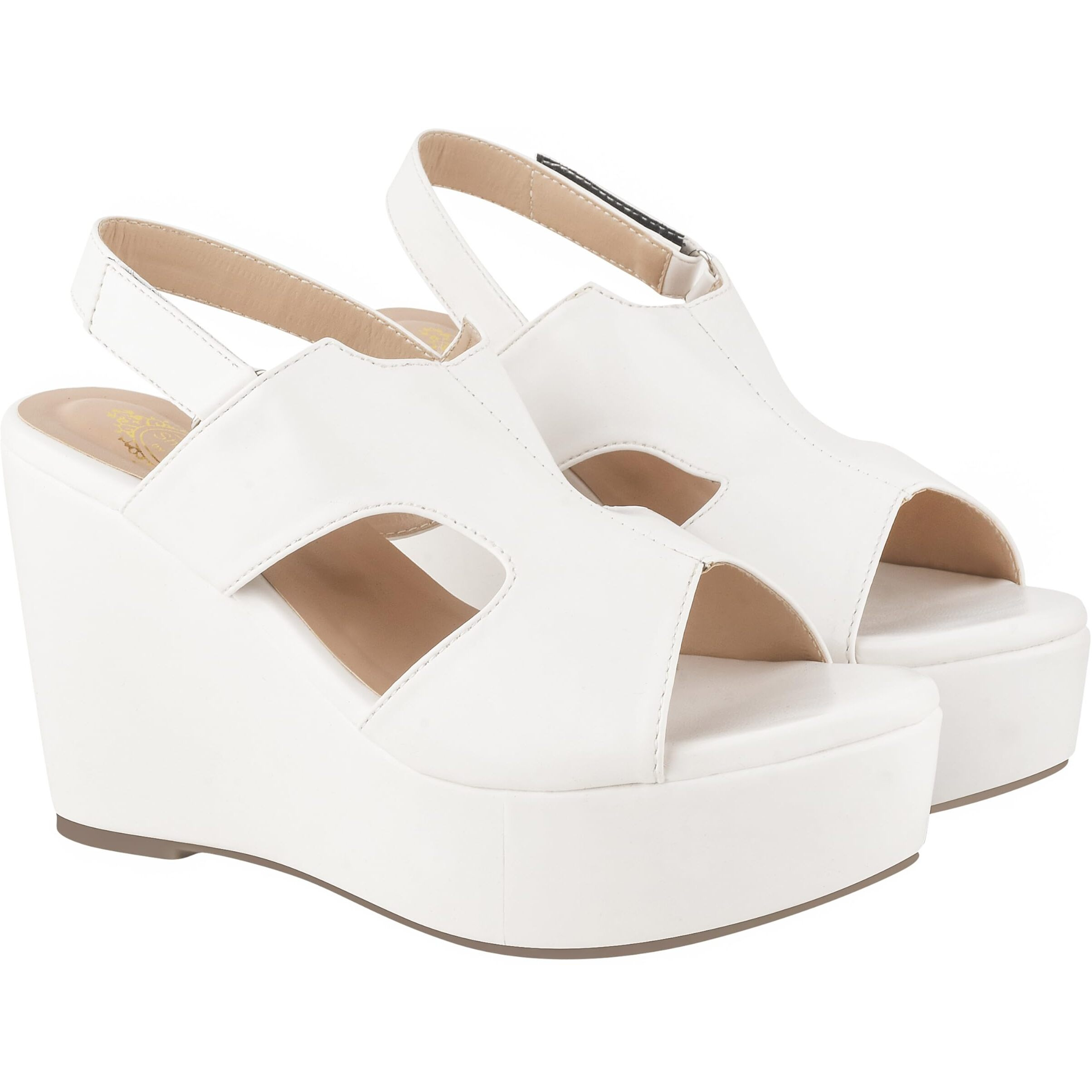 Shoetopia Comfortable Peep Toe White Wedges For Women & Girls /Eu38