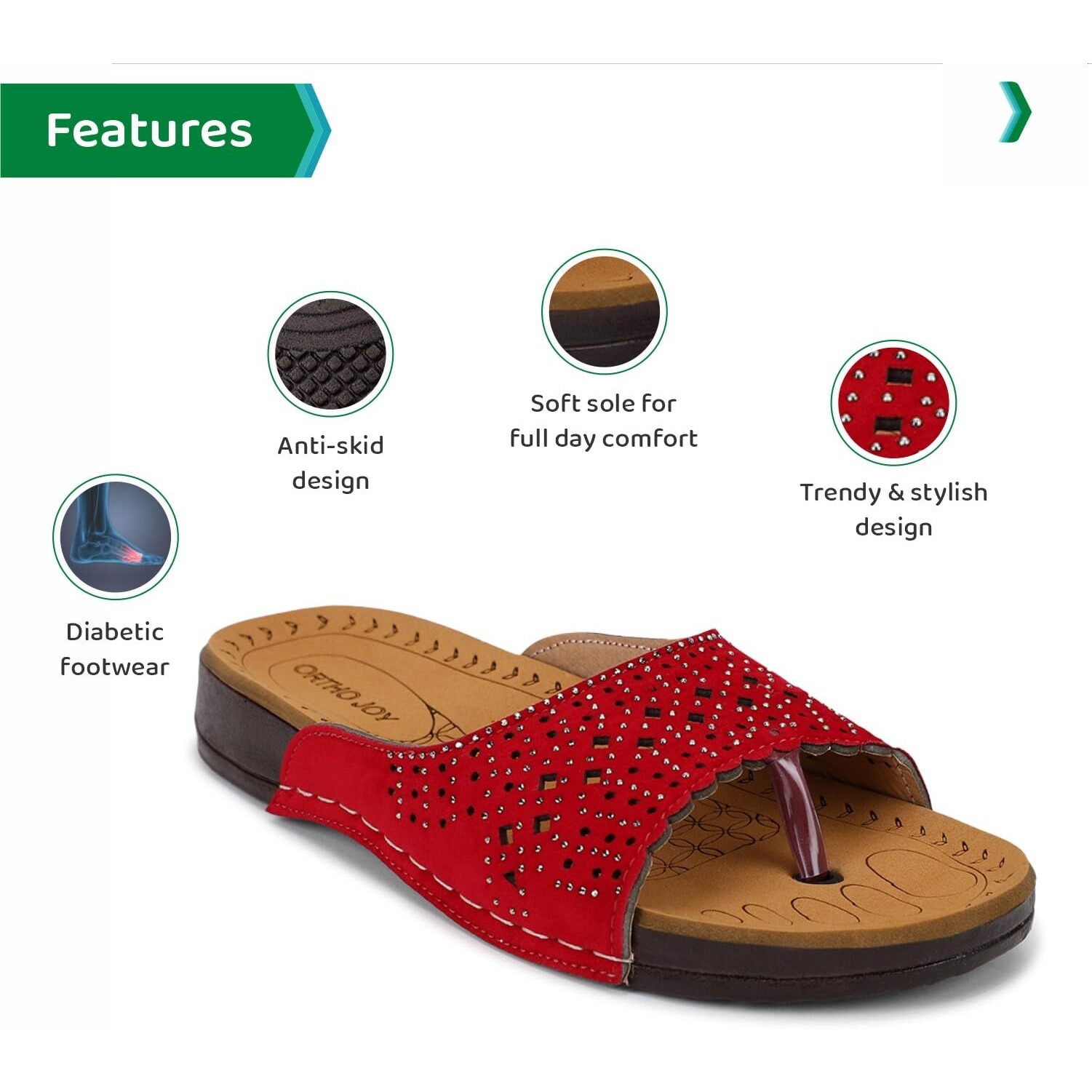 Ortho Joy Doctor Fancy Slipper For Women || Orthopedic Women's Slipper || Regular Wear Slippers For Women