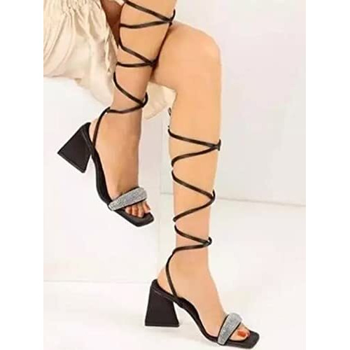 Shoetopia Girls Dream Black Heeled Sandal - 6 Uk (Girls-Dream-Black)