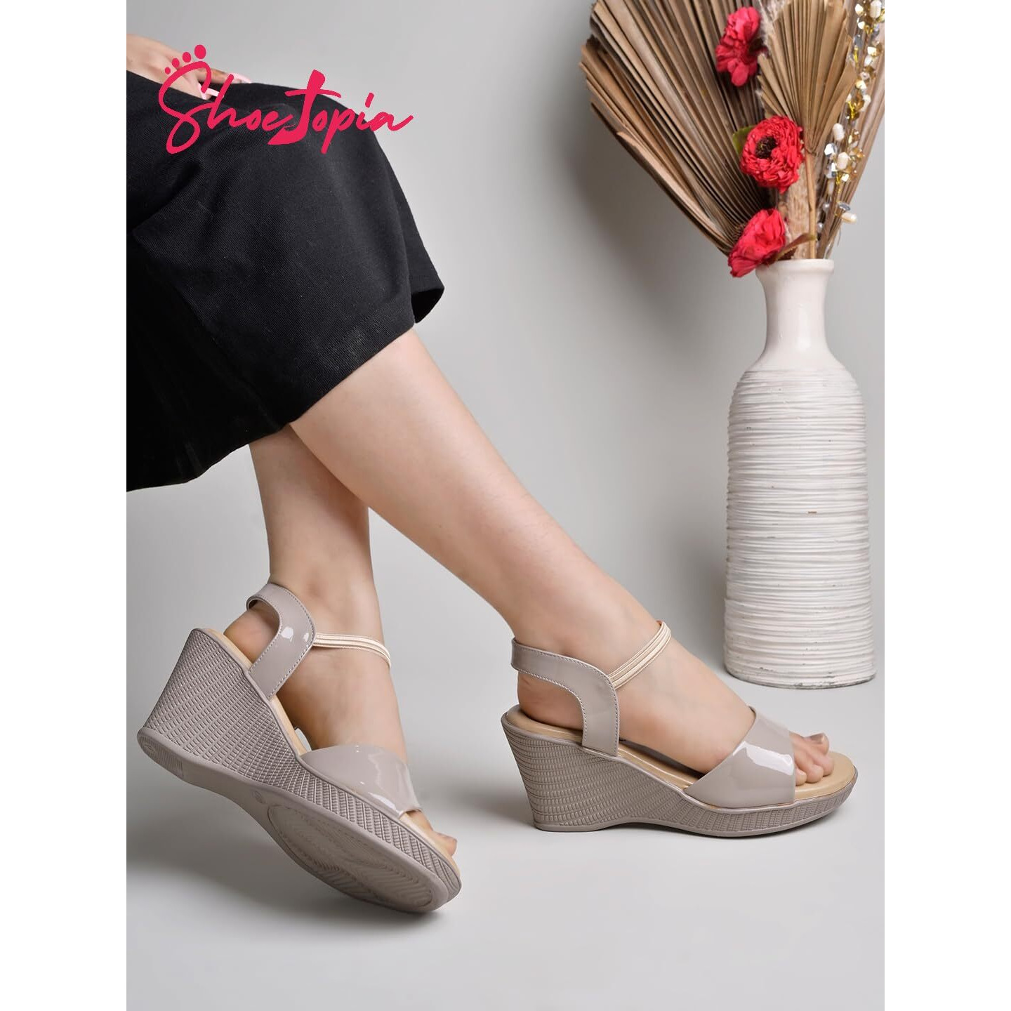 Shoetopia Women's Wedge Sandal-7 Kids Uk (Girls-Charger-Grey)-Eu40