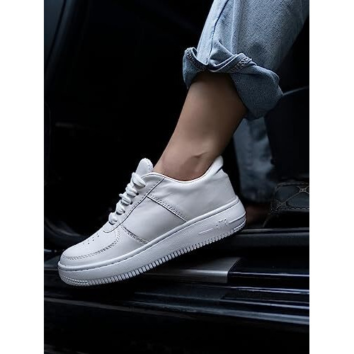 Shoetopia Girls Air White Sneaker - 4 Uk (Girls-Air-White)