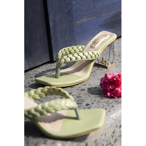Shoetopia Girls Ruhi Green Heeled Sandal - 8 Uk (Girls-Ruhi-Green)