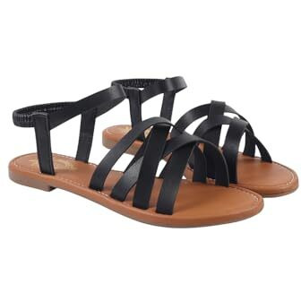Shoetopia Chic Strappy White Flat Sandals For Women & Girls /Eu41