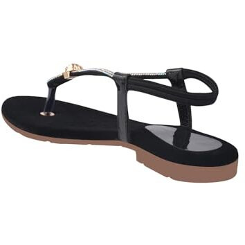 Shoeopia Embellished Strap Silver Flat Sandals For Women & Girls /Eu37
