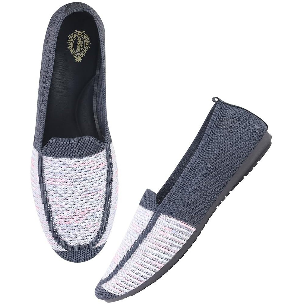 Shoetopia Comfortable Stylish Grey Ballerinas For Women & Girls /Eu37