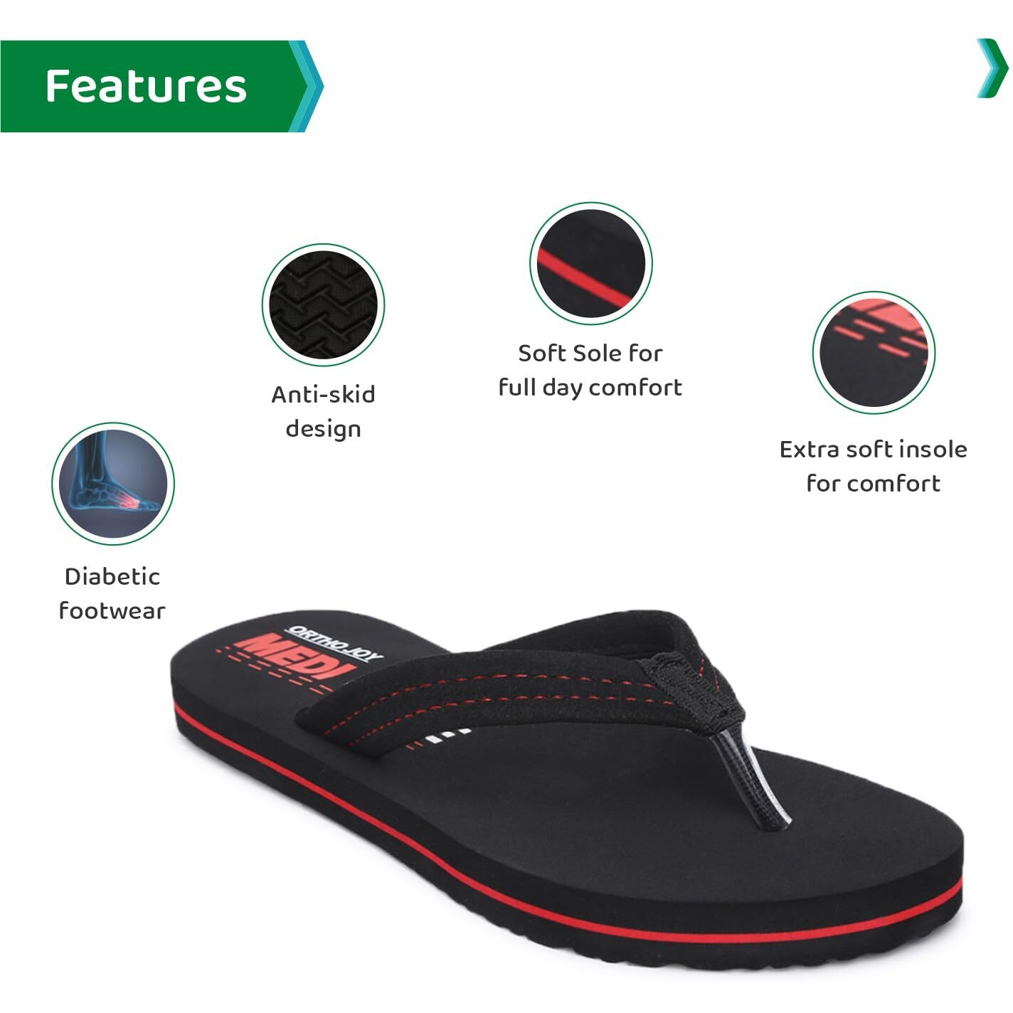 Ortho Joy Doctor Orthopedic Ladies Slippers/Mcr Chappals For Women