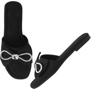 Shoetopia Women's Girls-Gf-16 Flat Sandal-5 Kids Uk (Girls-Gf-16-Black)-Eu38