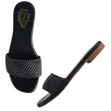 Shoetopia Smart Casual Black Flats For Women & Girls /Eu37