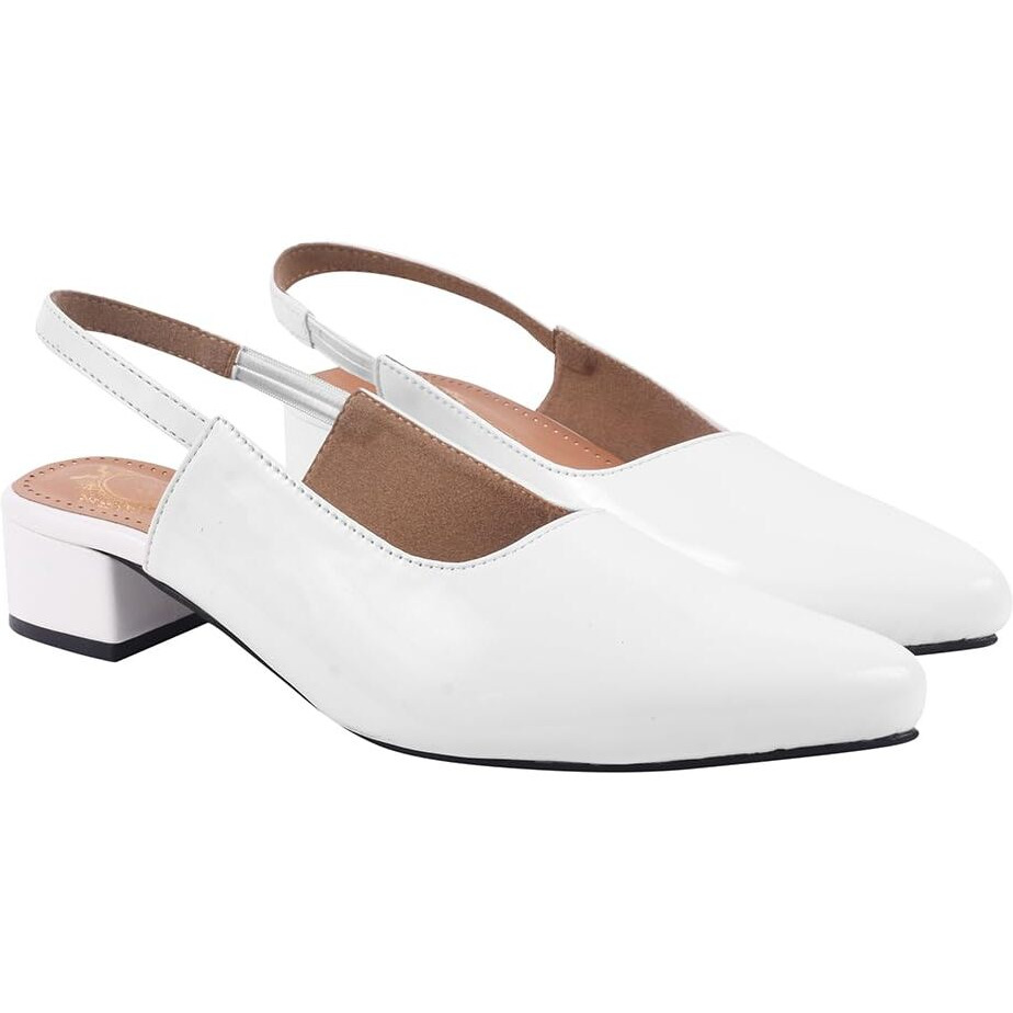 Shoetopia Solid Pointed Toe White Pumps For Women & Girls /Eu35