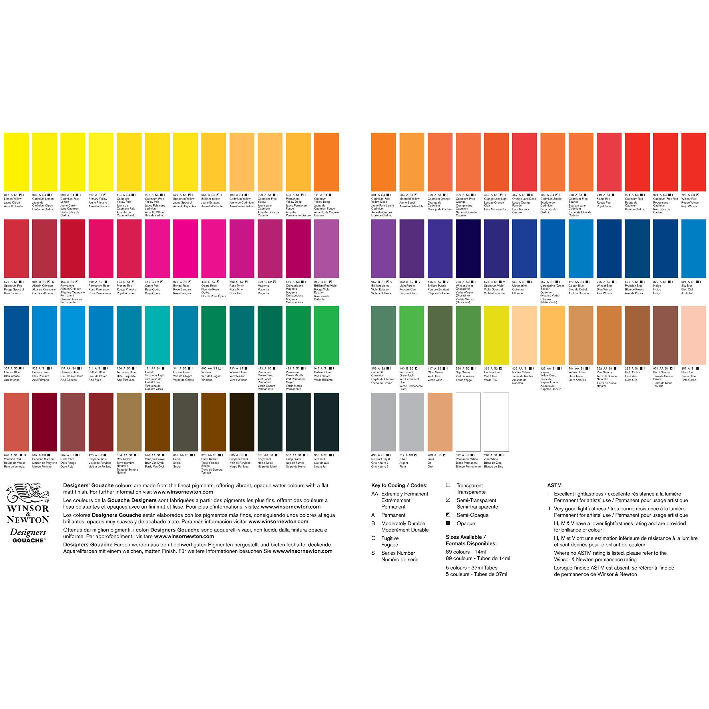 Winsor & Newton Designers Gouache 14 Ml - Spectrum Yellow (627), Finely Pigmented, Vibrant, Vivid & Opaque Matt Colours, Ideal For Designer's, Illustrators & Commercial Artist