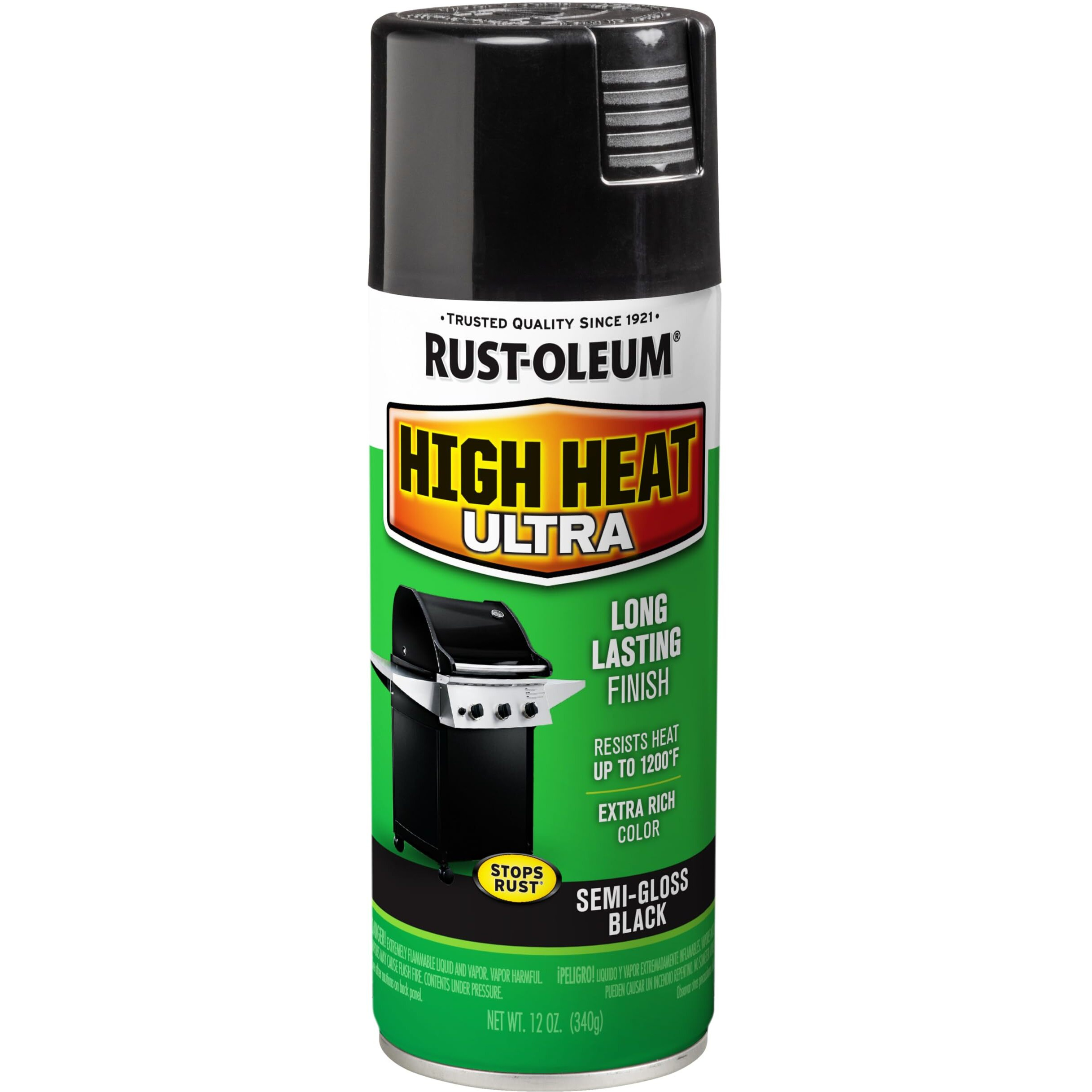 12 Oz , Black  Rust-Oleum 241169 High Heat Ultra Enamel Spray, Black, 12-Ounce